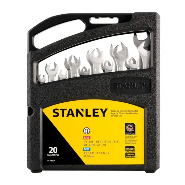 Set Llaves Mixtas Stanley 20 Pzs Métrica/SAE